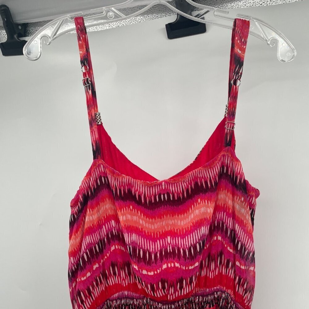 WHBM Womens Maxi Sundress Sleeveless V-Neck Pink/Multi Size Small - Picture 6 of 9